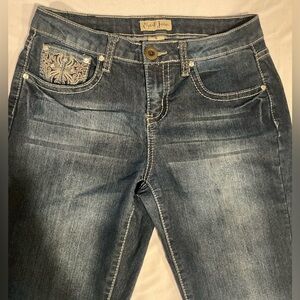 Vintage EARL JEAN Y2K Embellished Dark Wash Bootcut Jeans - Size US 6